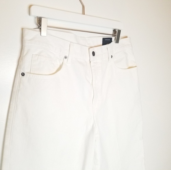 Vince White Wide Leg High Rise Jeans - Picture 5 of 8